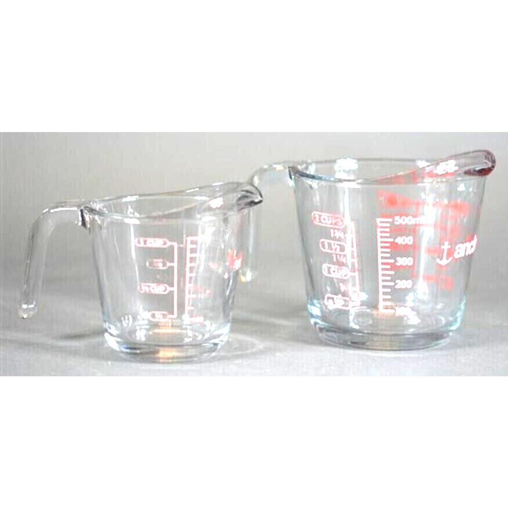 Vtg Anchor Hocking Measuring Clear Glass 1 & 2‎ CUP Sizes